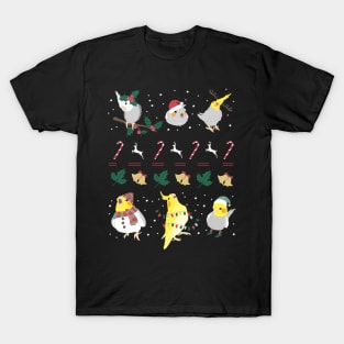 ugly christmas cockatiel pattern T-Shirt